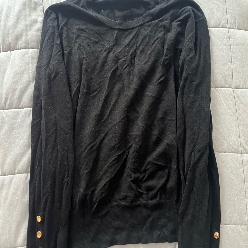 Zara Longsleeve Black Sweater with Gold Cuffs